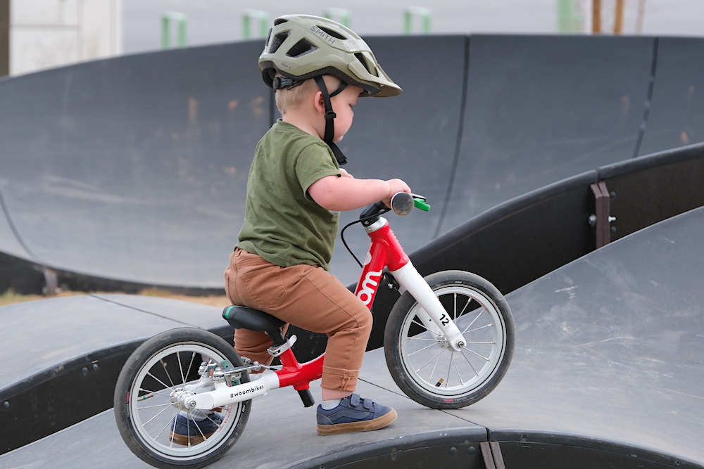 toddler on the woom 1 balance bike
