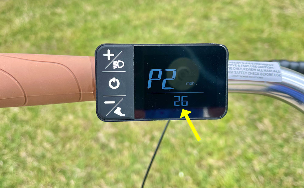 LED display for setting maximum MPH speed assistance on the eCoast.