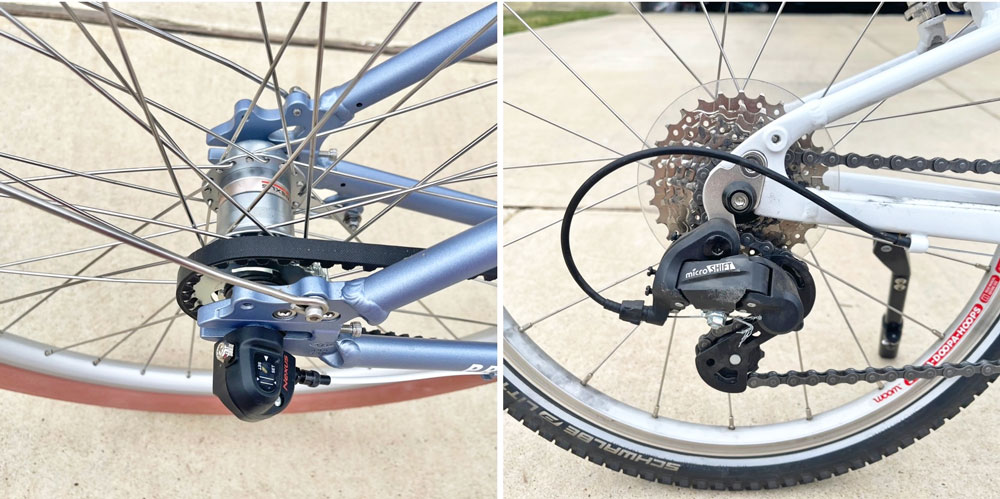 Internally geared Shimano Nexus hub vs traditional derailleur