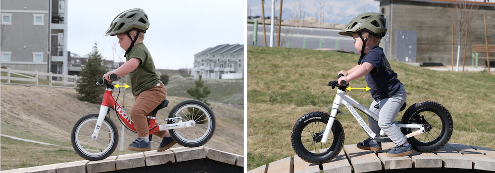 2 year old on woom 1 vs dirt hero 12