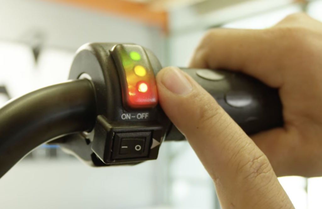 speed indicator lights on a stacyc electric bike