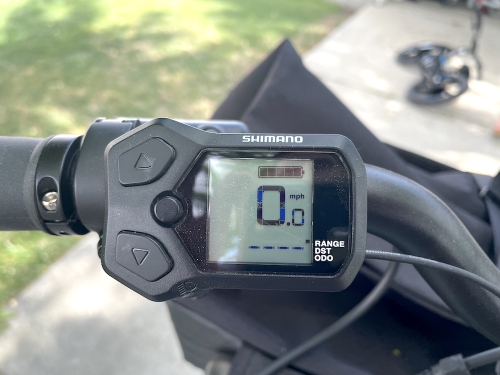 Shimano ebike computer on the Xtracycle Swoop