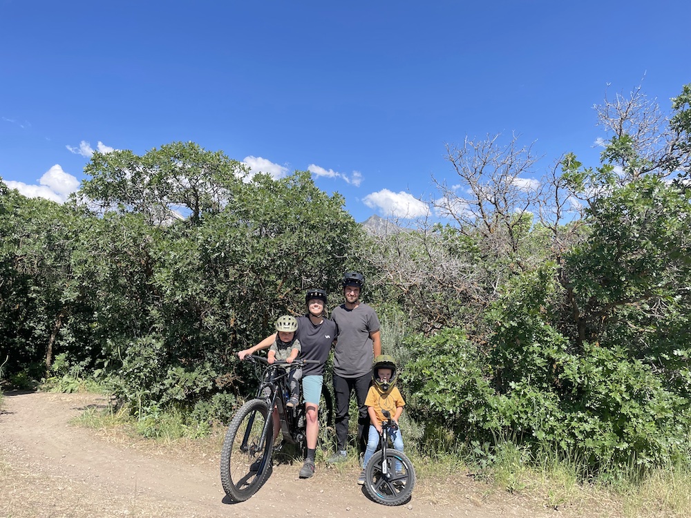 mountain biking family with a stacyc