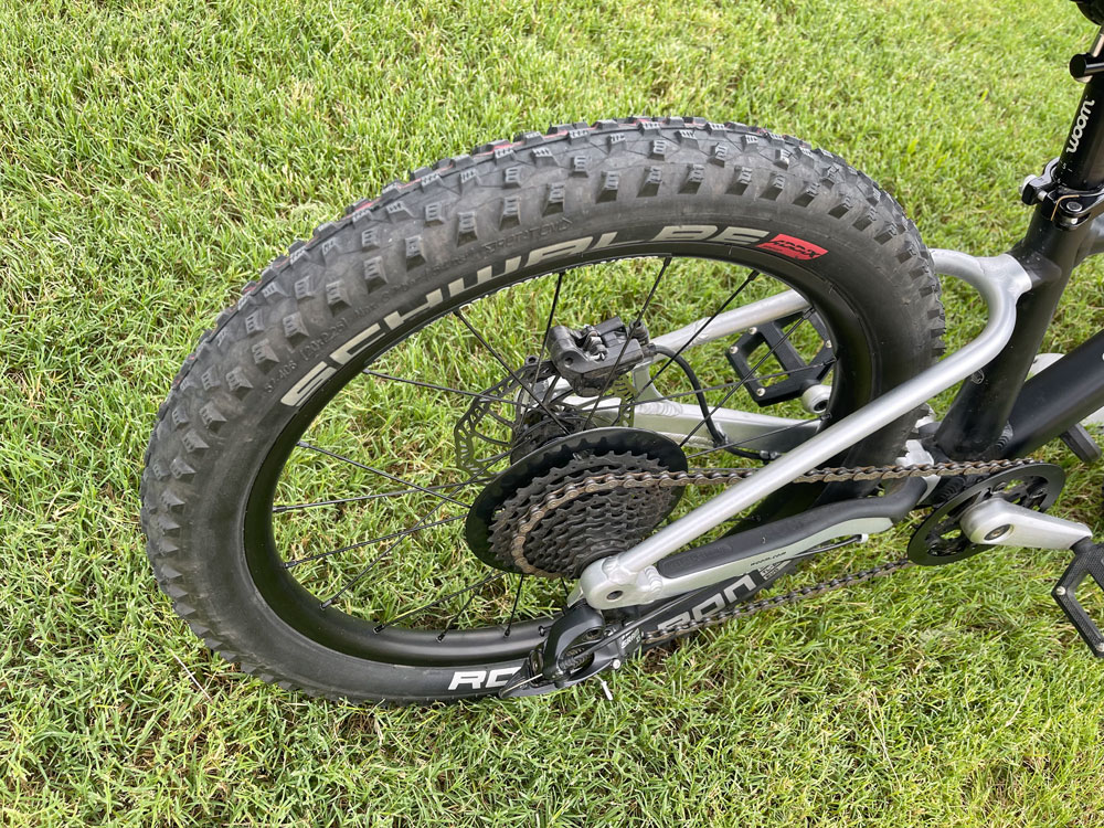 Schwalbe Rocket Ron tire on woom OFF AIR kids mountain bike