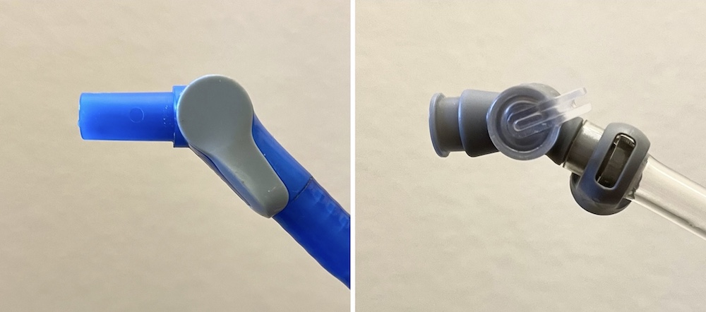 Camelbak and Osprey hydration back valves with the rubber bite valves taken off