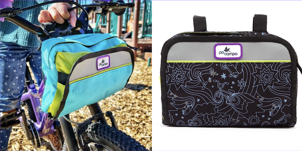 Po Campo Speedy handlebar bag on on a 16" kids bike