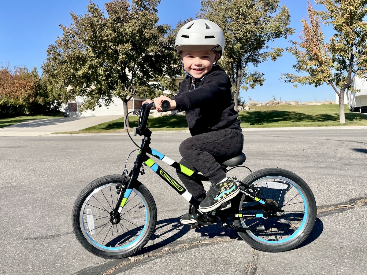 young rider on the Guardian 16 inch kids bike