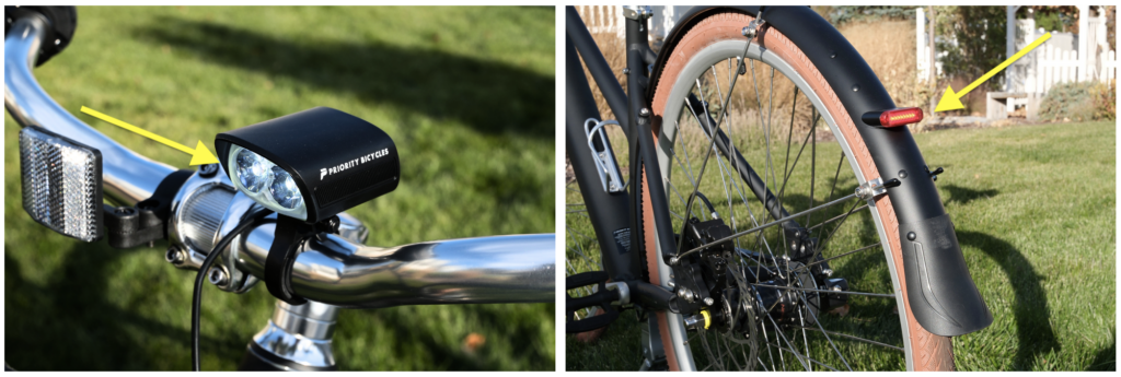 front headlight and rear taillight of the eclassic plus