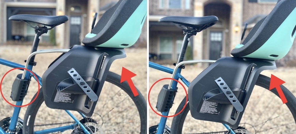 Thule Yepp Nexxt 2 maxi tire clearance, changing with placement of mounting block on seat tube