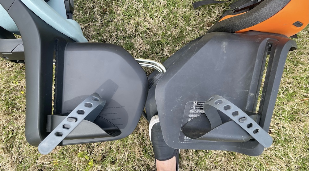 Leg shields of Yepp and Yepp Nexxt maxi shown next to each other.
