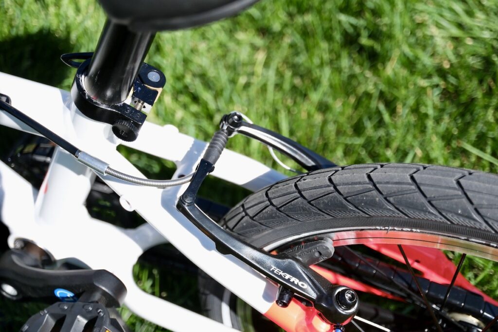 Rear rim brake on the Biky Bikes 16 inch bike