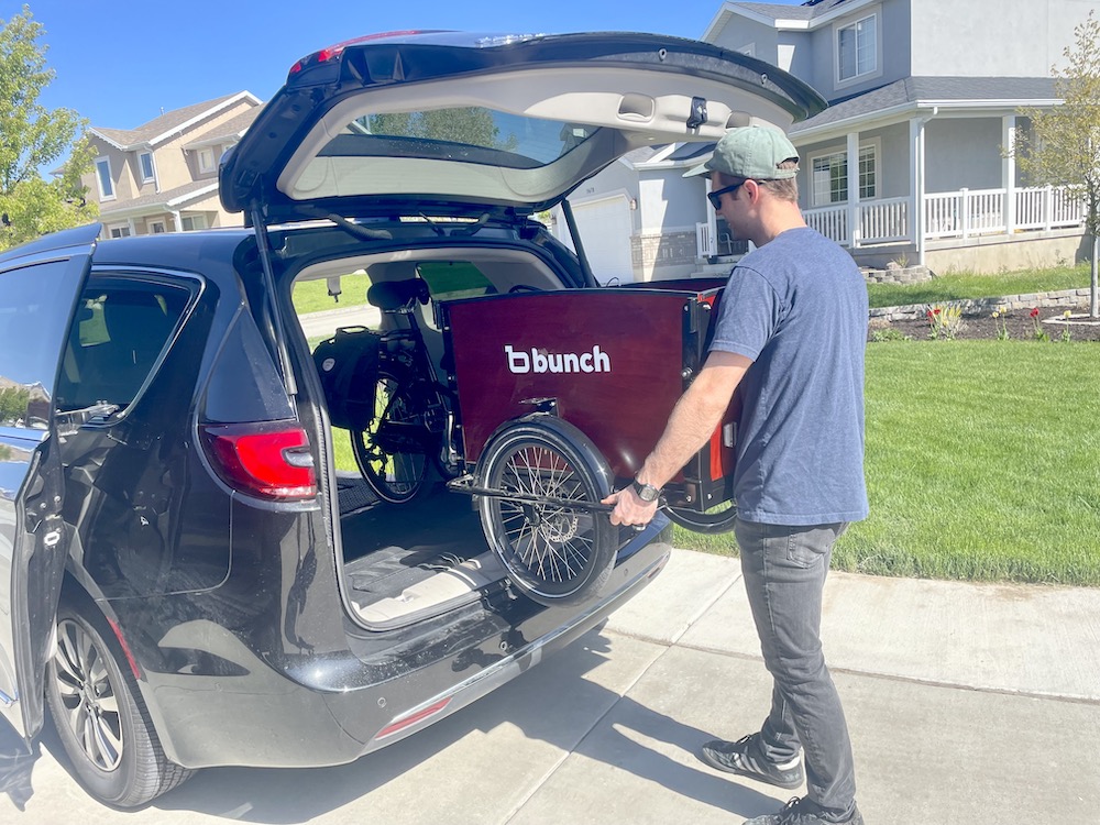 Loading the Bunch into the back of a van