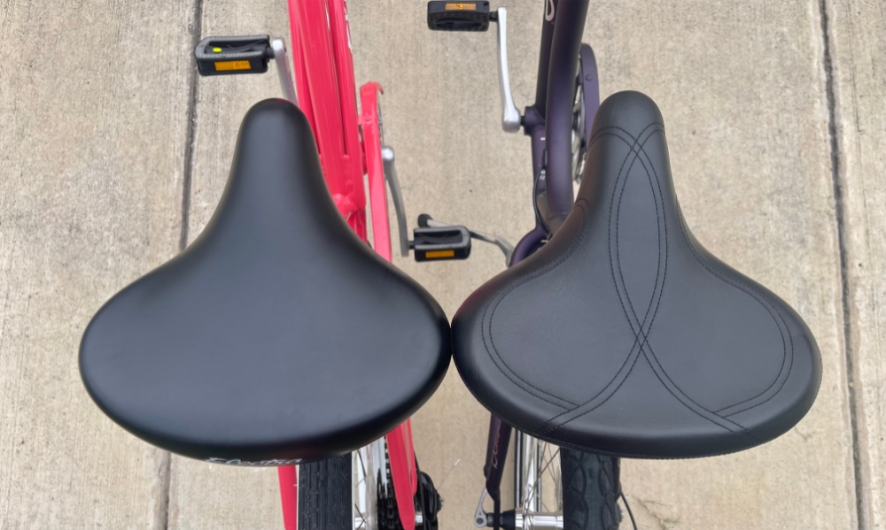 Electra Cruiser and Electra Townie saddles side by side