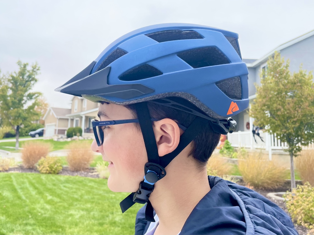 child wearing the Ozark Trail youth helmet