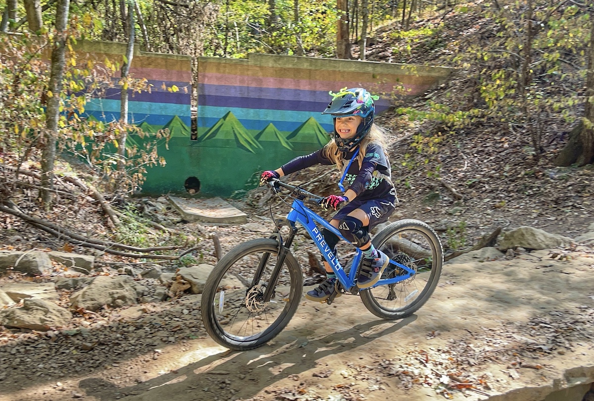 young rider mountain biking on the Prevelo Zulu 4 24 inch bike
