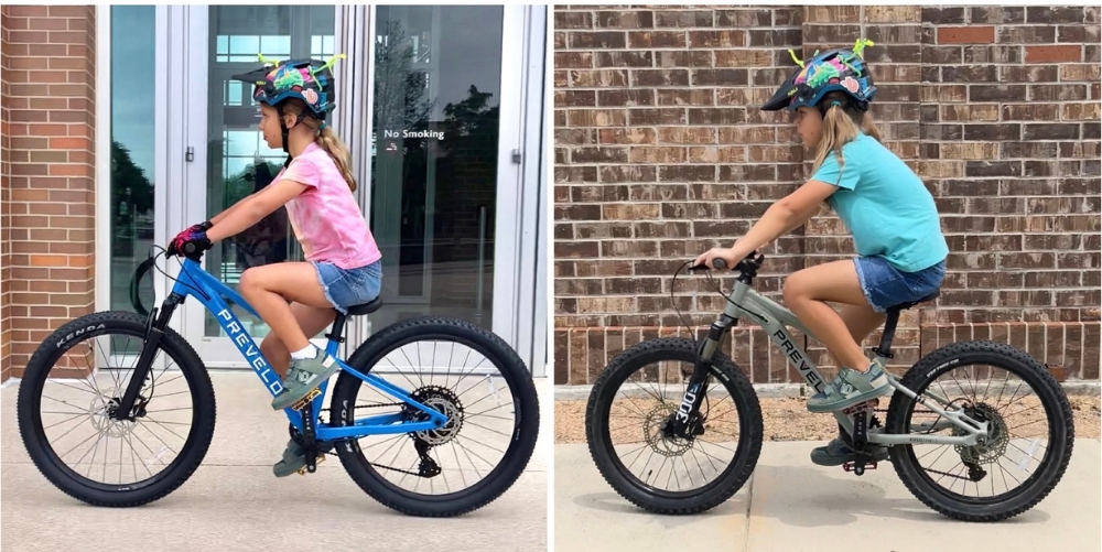 Side by side collage showing 51" tall rider on Prevelo Zulu Four and Zulu Three