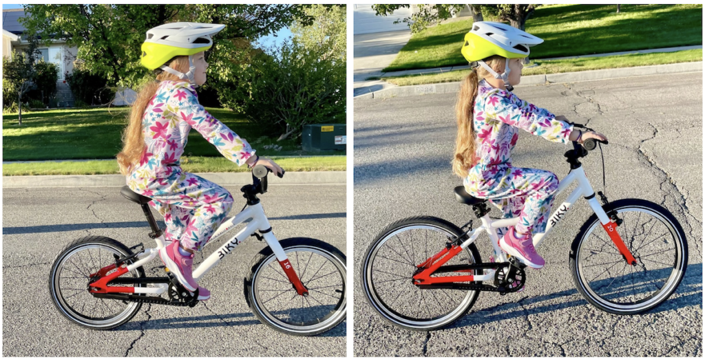 Young girl riding the Biky 16 and the Biky 20 kids bikes