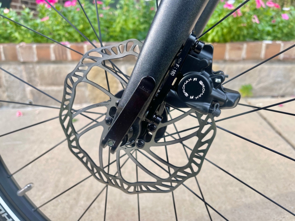 Front disc brake of the woom EXPLORE kid's bike