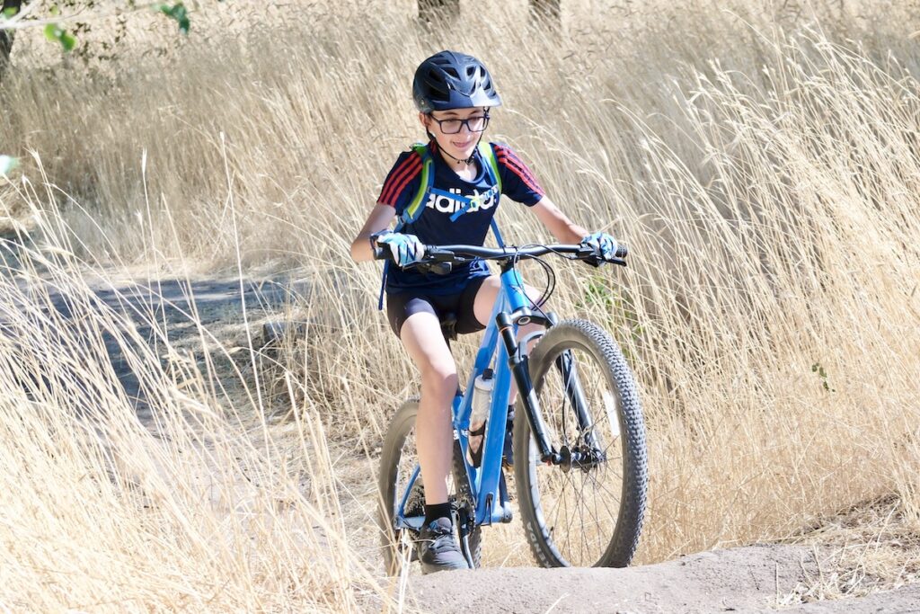 Climbing up a steep hill on the Prevelo Zulu Five