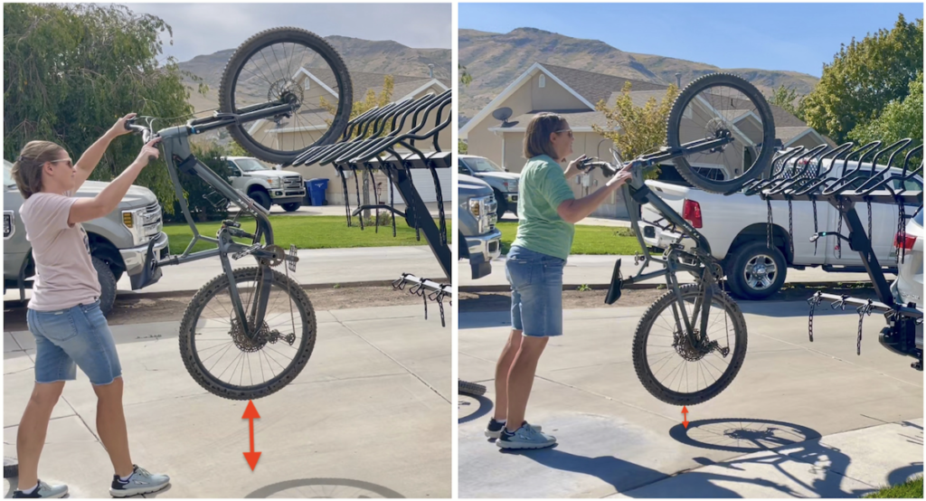 differences between loading a XXL onto a high-hitch vehicle and a low-hitch vehicle