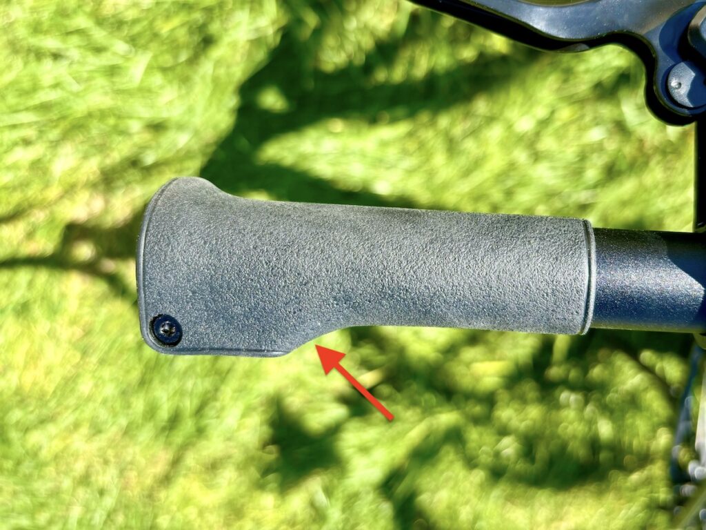 upper wing on woom explore to help reduce palm fatigue