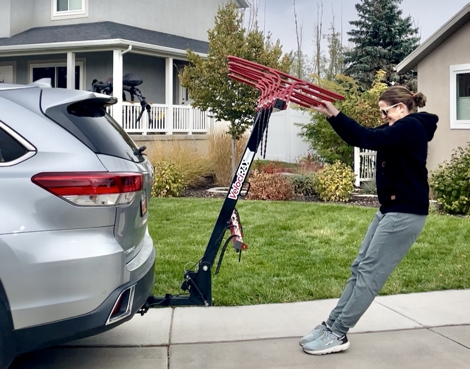 pulling down an empty VelociRAX vertical rack