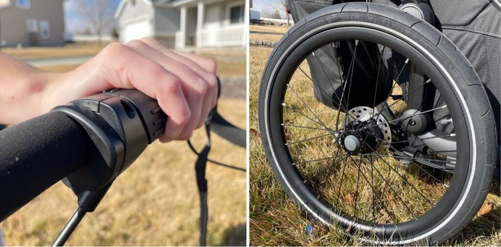 hand brake on thule chariot sport 2 trailer, jogger