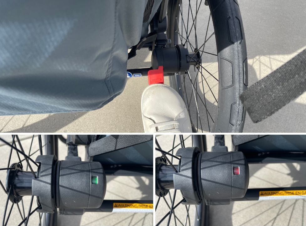thule cross stroller foot brake