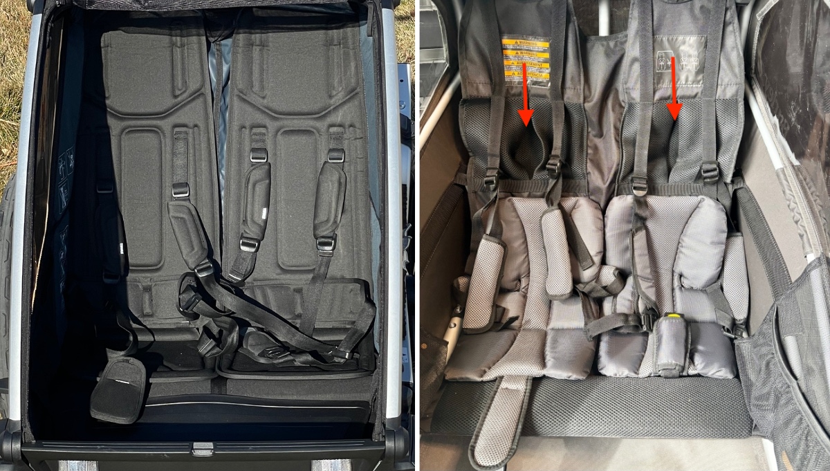 thule vs burley trailer helmet pocket