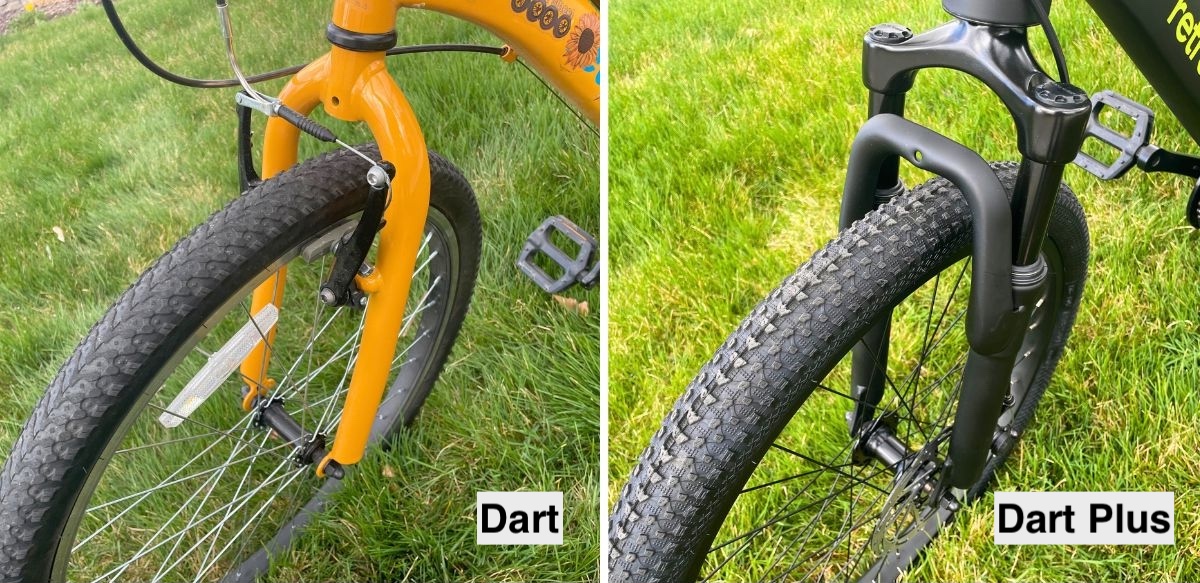 Retrospec Dart vs. Dart plus with suspension fork