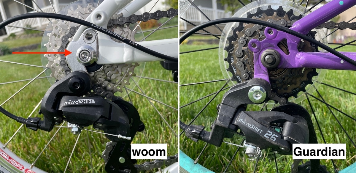 derailleur hanger on woom go and lack of one of Guardian