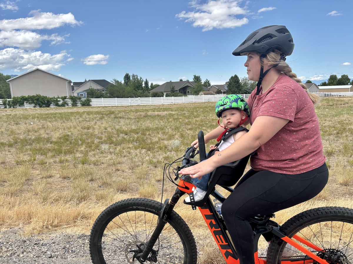shotgun pro EVO mom riding with 9 month old