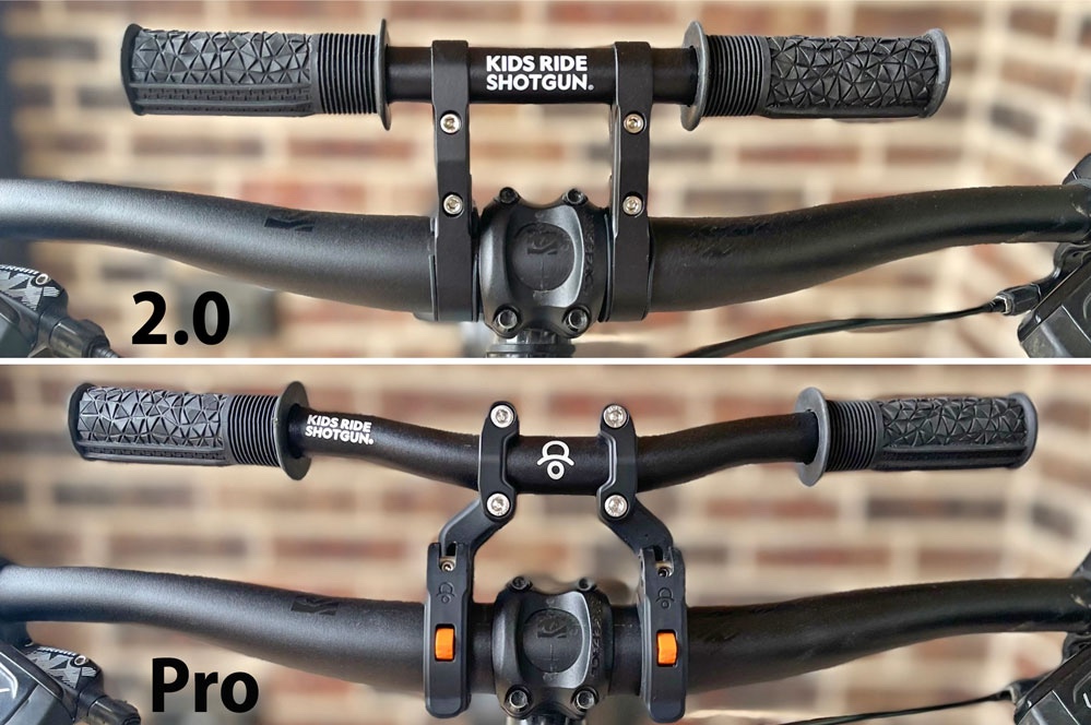 kids ride shotgun 2.0 vs pro handlebars