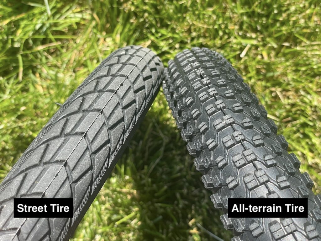 prevelo all-terrain tires versus Biky street tires