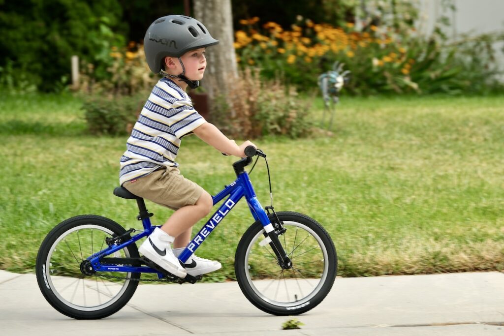 4 year old rider on Prevelo Alpha Two 16” bike
