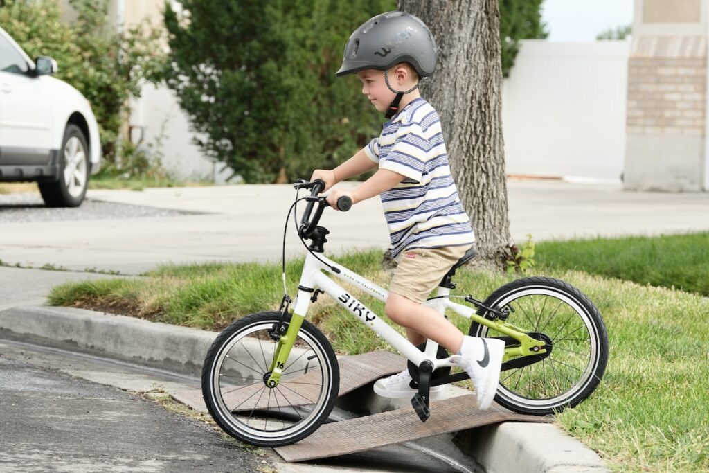 biky bikes going down a ramp