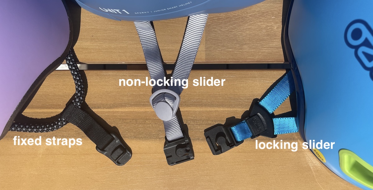different ear sliders on kids helmets
