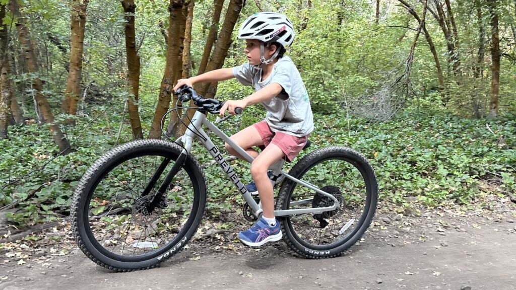 young rider on the Prevelo Alpha four mountain bike