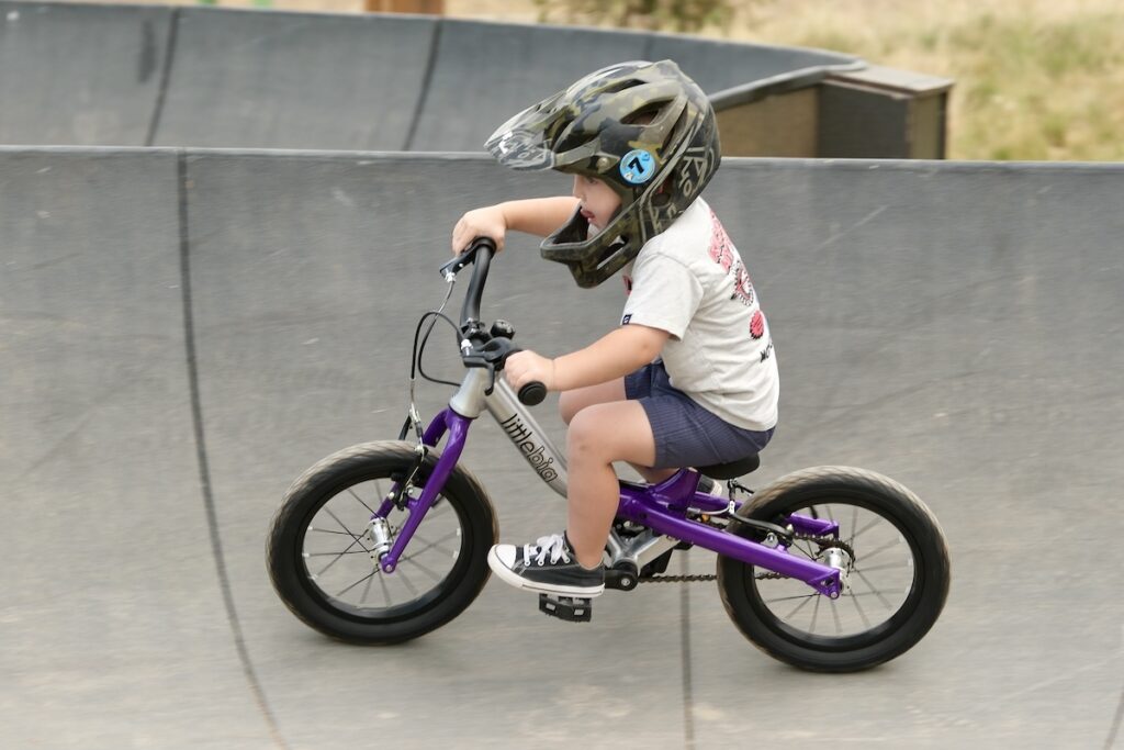 littlebig pedal bike mode on a pump track