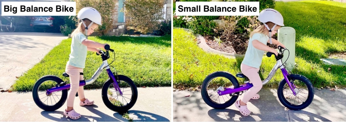 2t rider on small and big balance bike