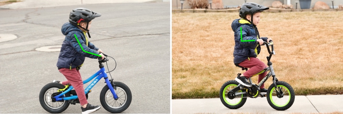 Huffy 12 GRM frame and handlebar height comparison