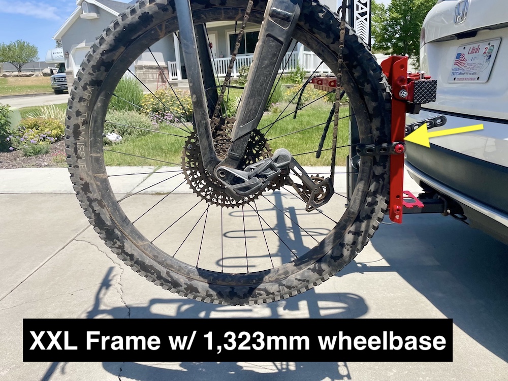 velociRAX wheelbase adaptor with longer wheelbase
