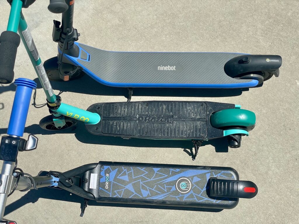 electric scooter deck variations